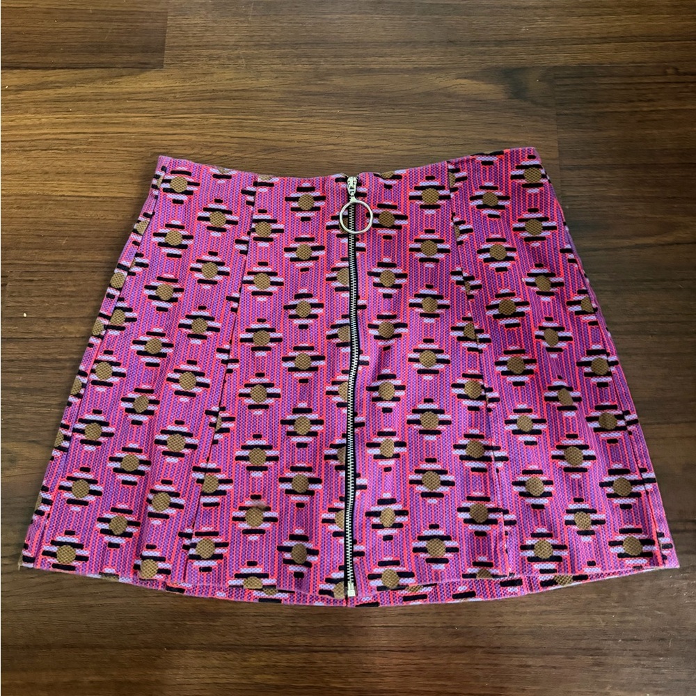 ZARA Pink Patterned Women's Skirt Size S